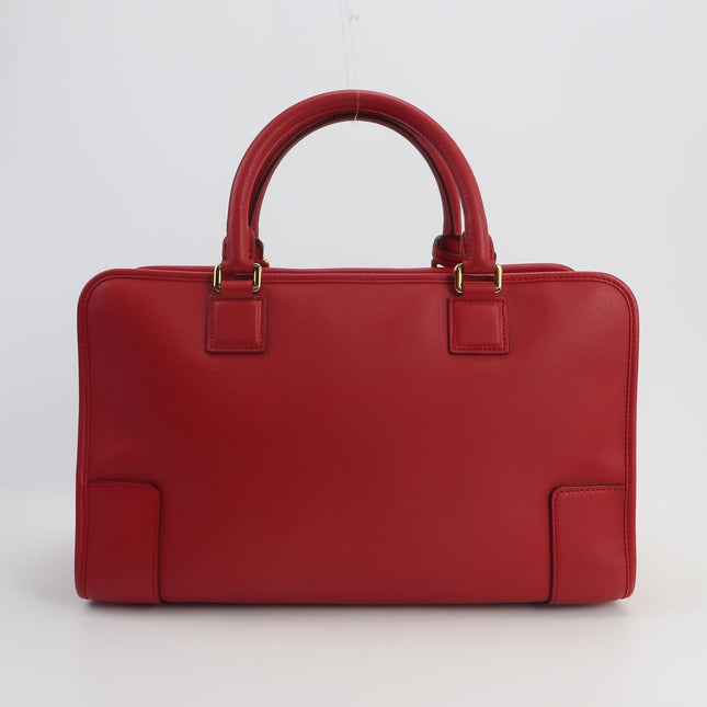 Loewe Amazona 36 Medium Red Leather Horse Lock Gold-tone Hardware
