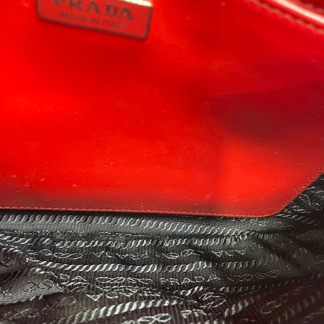 Prada Cleo Red Leather Shoulder Bag