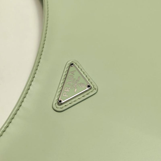 Prada Cleo Green Smooth Leather Shoulder Bag