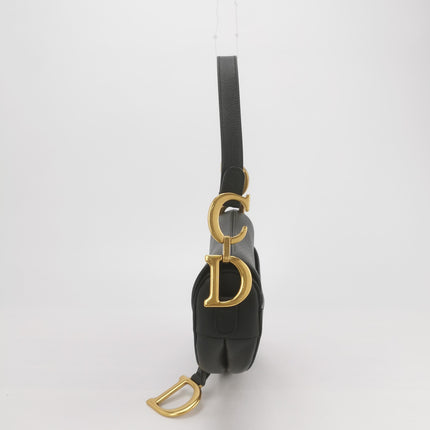 Dior Saddle 2019 Medium Grained Calfskin Leather Bag Black