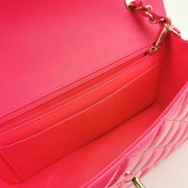 Sold Chanel Classic Flap Rectangular Mini Pink Patent Leather Gold-tone Hardware, 2019