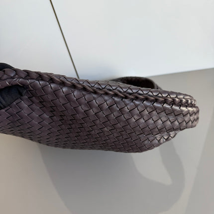 Bottega Veneta Veneta Intrecciato Hobo Bag Large Dark Chocolate Brown Lambskin leather 47cm