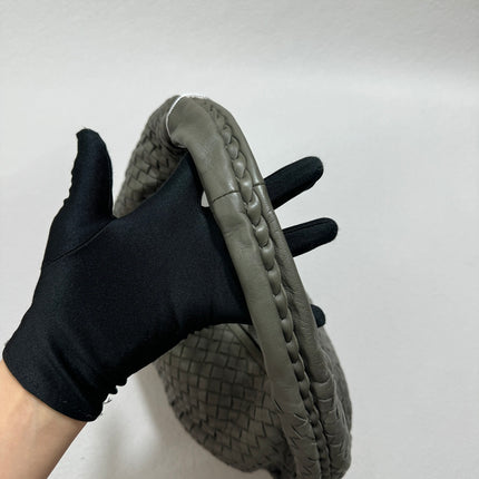 Sold Bottega Veneta Belly Hobo Intrecciato Grey Leather Medium 40cm