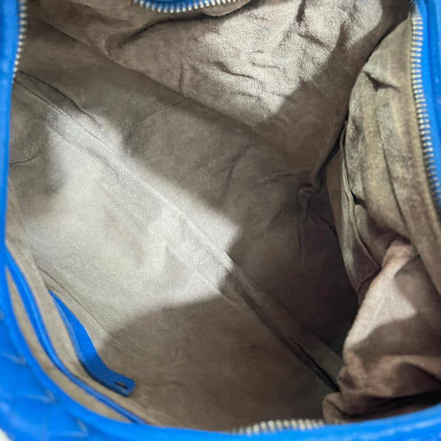 Bottega Veneta Veneta Hobo Medium Royal Blue Intrecciato Leather Bag 47cm