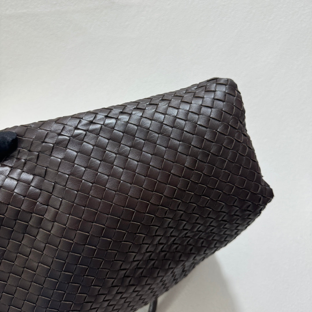 Sold Bottega Veneta Maxi Convertible Tote Bag Dark Chocolate Brown Leather Two-way Carry 50cm