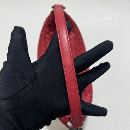 Bottega Veneta Sloane Shoulder Bag Burgundy Red Small 25cm