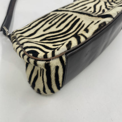 Prada Zebra Print Ponyhair Calfskin Leather Shoulder Bag
