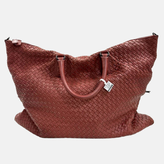 Bottega Veneta Maxi Convertible Tote Bag Brick Red Leather Two-way Carry 50cm-Luxbags