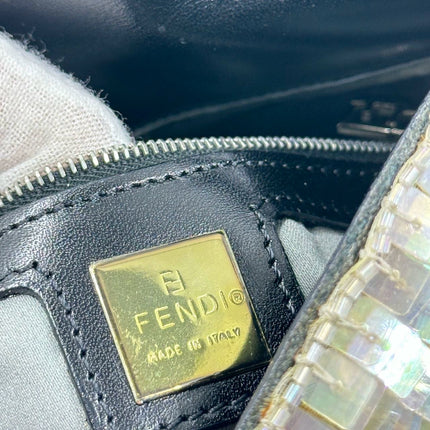 Sold Fendi Baguette Gold Translucent Sequins with Pony-style Leather Strap