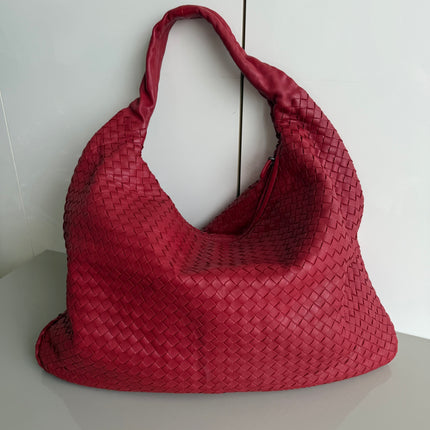 Bottega Veneta Veneta Hobo Maxi Dark Red Leather 51cm-Luxbags