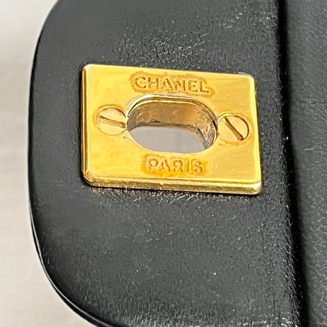 Chanel Classic Flap Medium Vintage Black Lambskin Leather with 24k Gold Hardware