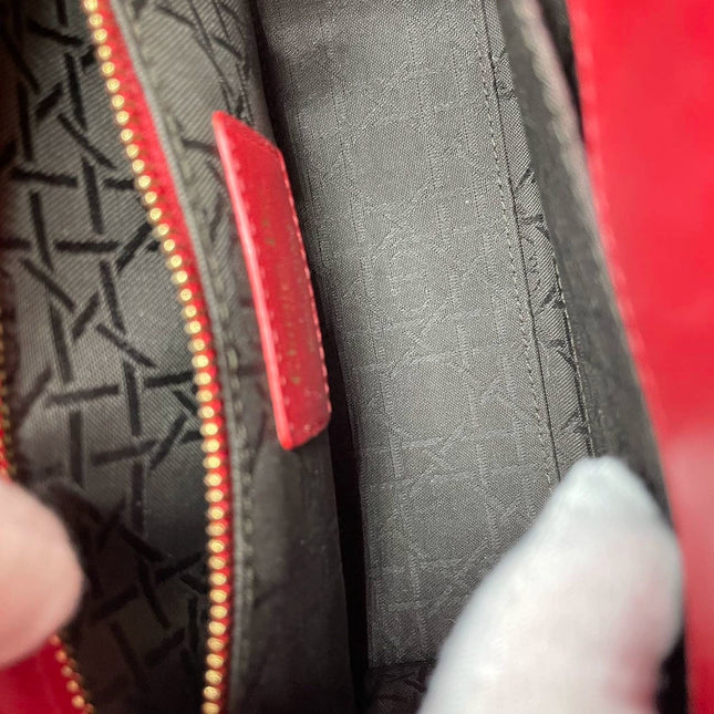 Sold Lady Dior Small My Abcdior Red Lambskin Cannage Leather