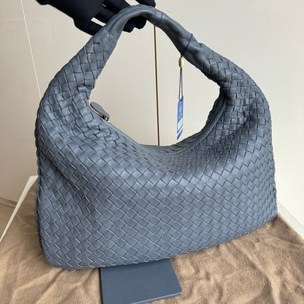 Bottega Veneta Hobo Bag Lambskin leather Greyish Misty Blue Medium 40cm-Luxbags