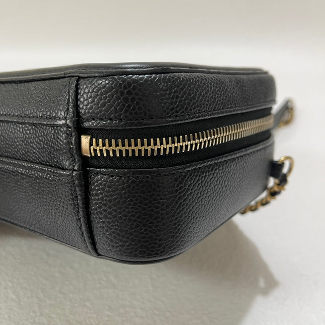 Chanel Filigree Mini Vanity Case 2019 Caviar Leather Black