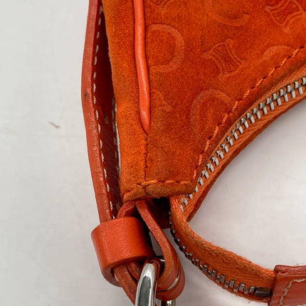Celine Ava Hobo Orange Suede Leather Vintage Shoulder Bag