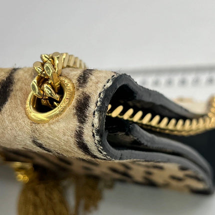 YSL Saint Laurent Kate Small Pony-style Calfskin Leather Leopard Print Tassle Crossbody Bag