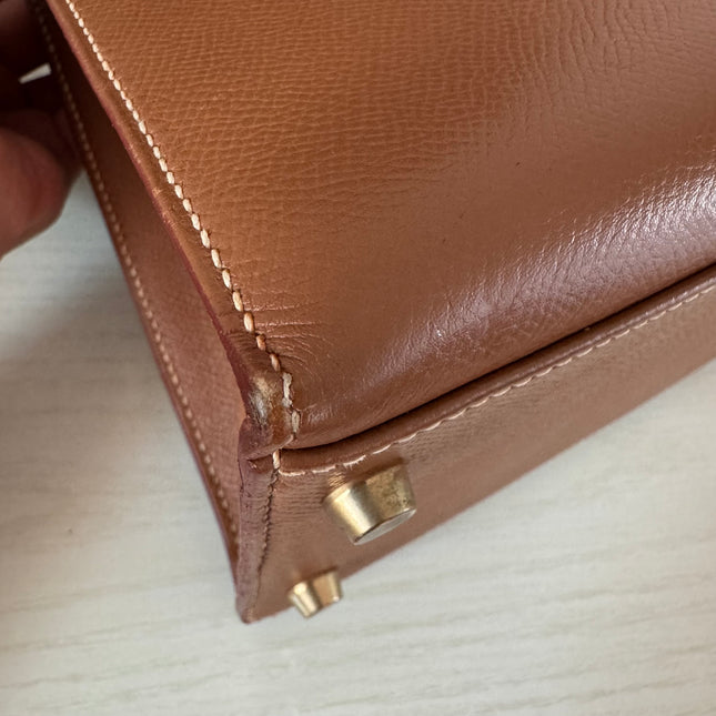 Hermes Kelly 32 Sellier Gold Epsom Leather Gold HW Double Ring 2002