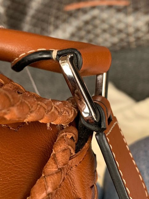 Loewe Puzzle Small Leather Woven Braided Tan Brown Crossbody Bag