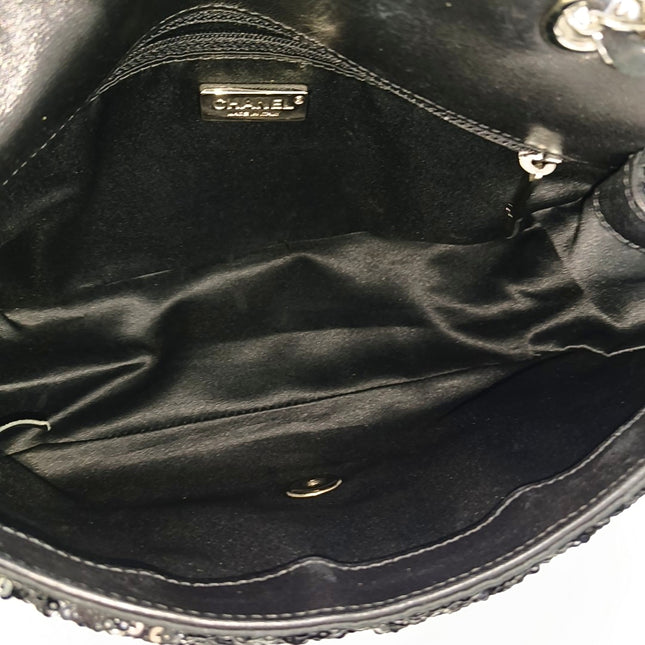 Chanel Mini Flap Bag Mini Black Glitter Sequins