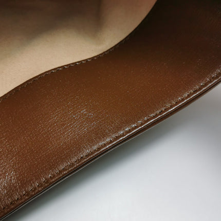 Gucci Jackie 1961 Large Brown Leather and Monogram Web with Long Strap