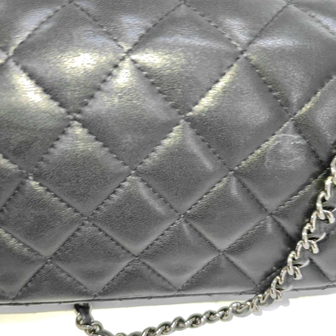 Chanel Classic Flap Super Mini Black Lambskin Leather Silver Hardware