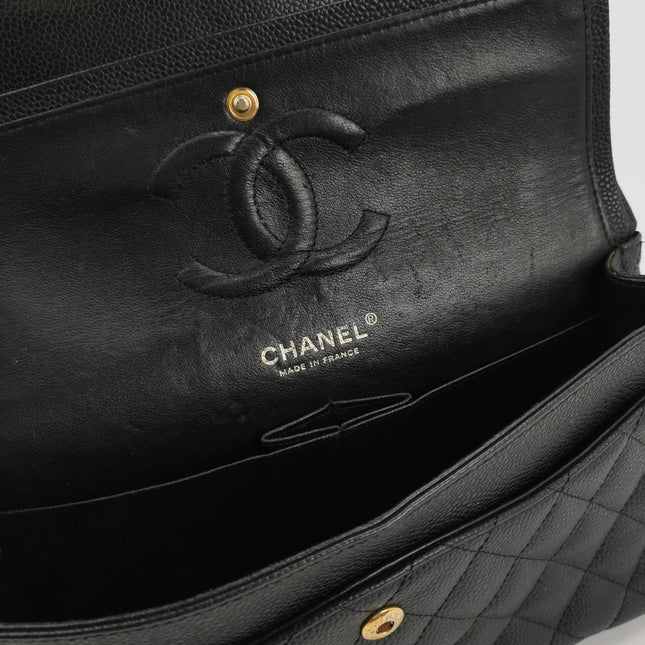 Chanel Classic Flap Medium Black Caviar Leather Gold Hardware, 2009-2010