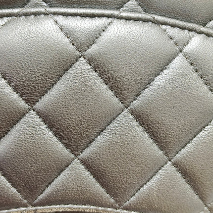 Chanel Classic Flap Mini Square Silver Lambskin Leather