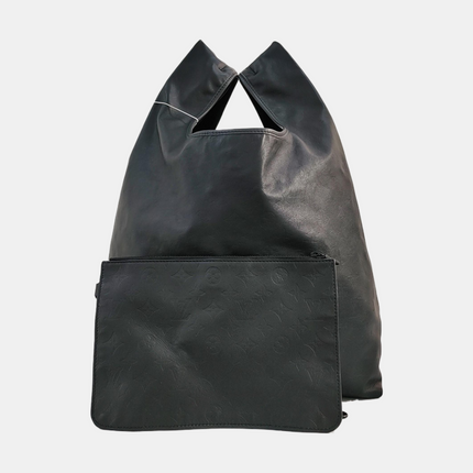 Louis Vuitton Atlantis Large Black Monogram Leather Bucket Bag with Pouch-Luxbags