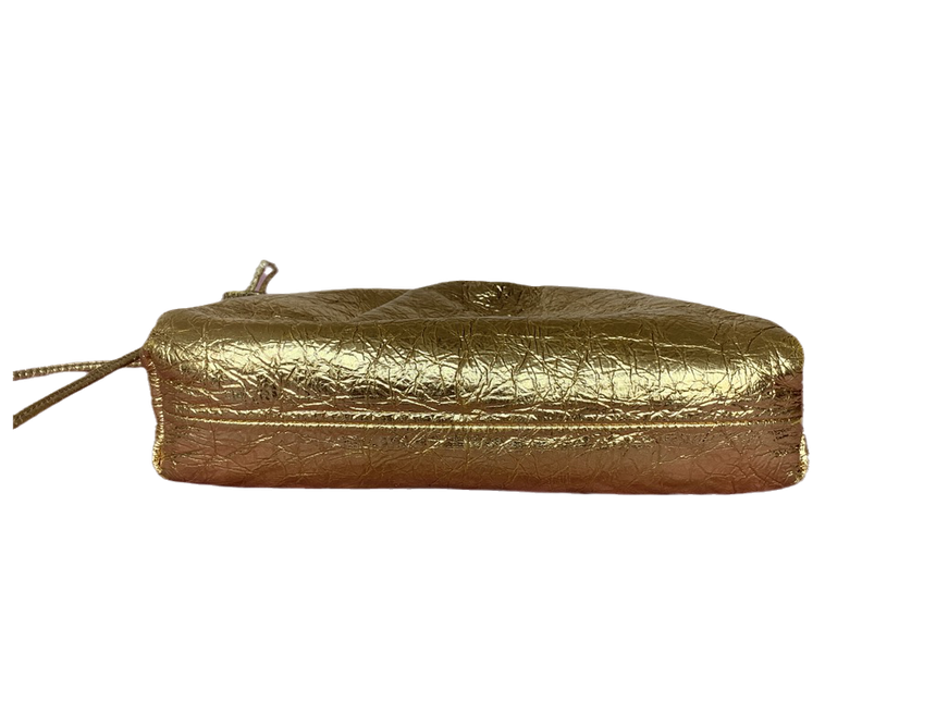 Sold Bottega Veneta Pouch Mini Gold Lambskin Leather