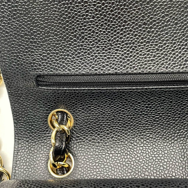 Chanel Classic Flap Jumbo Black Caviar Leather Double Flap with Gold Hardware, 2012