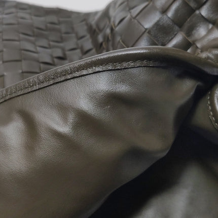 Bottega Veneta Hop Large Leather Dark Olive Green Hobo Bag