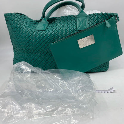 Bottega Veneta Cabat Large Intreccio Leather Tote Bag Green with Pouch 40cm