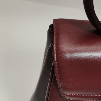 Celine 16 Bag Medium Burgundy Smooth Calfskin Leather With Strap
