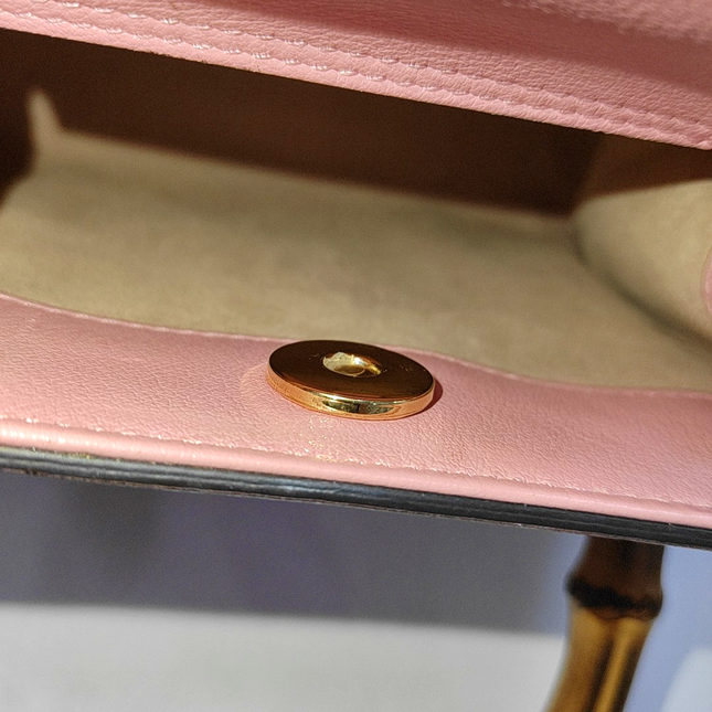 Gucci Diana Mini Pink Leather Bag Bamboo Handle 2022