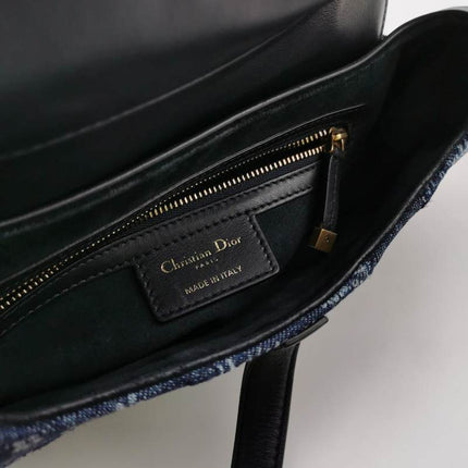 Sold Dior saddle bag Special Edition Peace and Love Denim Patchwork Embroidery