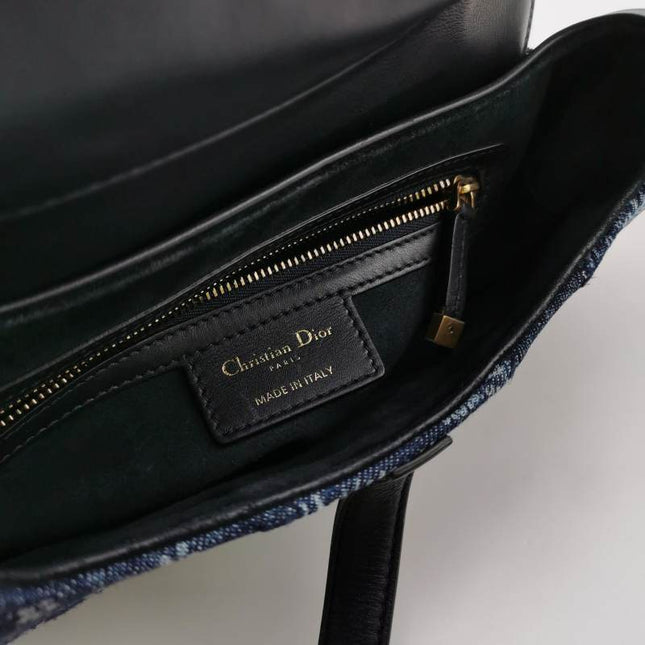 Sold Dior saddle bag Special Edition Peace and Love Denim Patchwork Embroidery