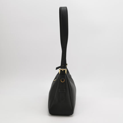 Prada Aimée Black Medium Calfskin Leather Shoulder Bag