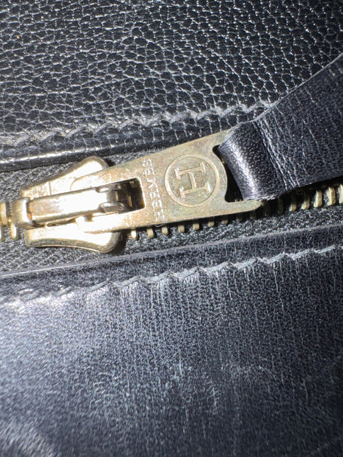 Hermès Kelly 32 Sellier Black Box Leather Gold Hardware with Strap