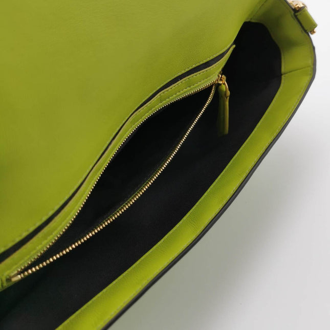 Sold Fendi Baguette Lambskin Leather Crossbody Bag Medium Lime Green