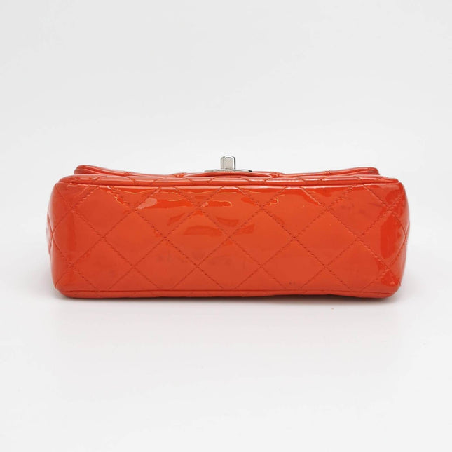 Sold Chanel Classic Flap Square 2014 Orange Patent Leather Bag