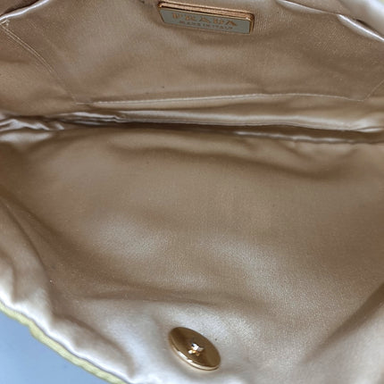Prada Cleo Nylon Yellow Gold-tone Chain Shoulder Bag
