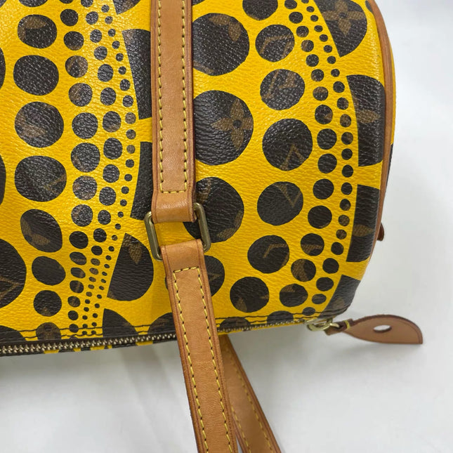 Louis Vuitton x Kusama Papillon 28 Yellow Polka Dots Handbag