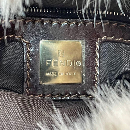 Fendi Baguette Soft Beige Fluffy Fur Shoulder Bag