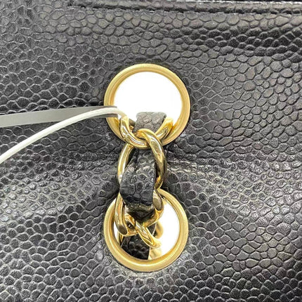 Chanel Classic Flap Medium Black Caviar Leather with 24k Gold Hardware, 2008-2009