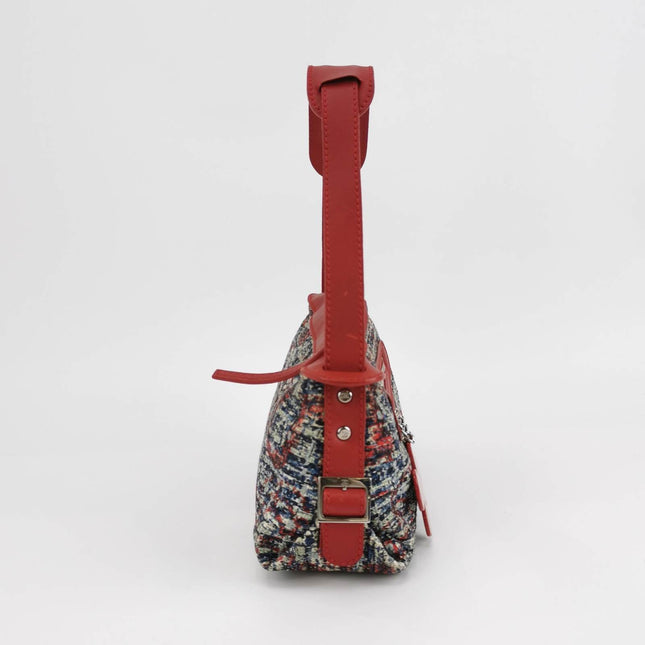 Chanel Tweed with Red Clover Charm Shoulder Bag