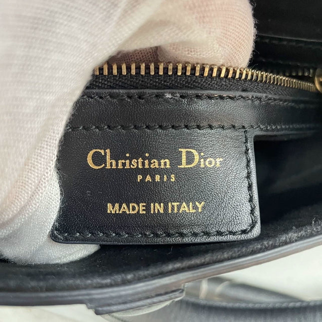 Sold Dior Saddle Medium leather Black Smooth Leather