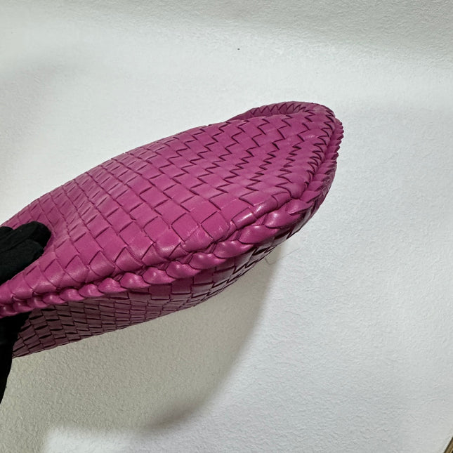 Sold Bottega Veneta Veneta Hobo Medium Deep Fuchsia Pink Intrecciato Leather Bag 40cm