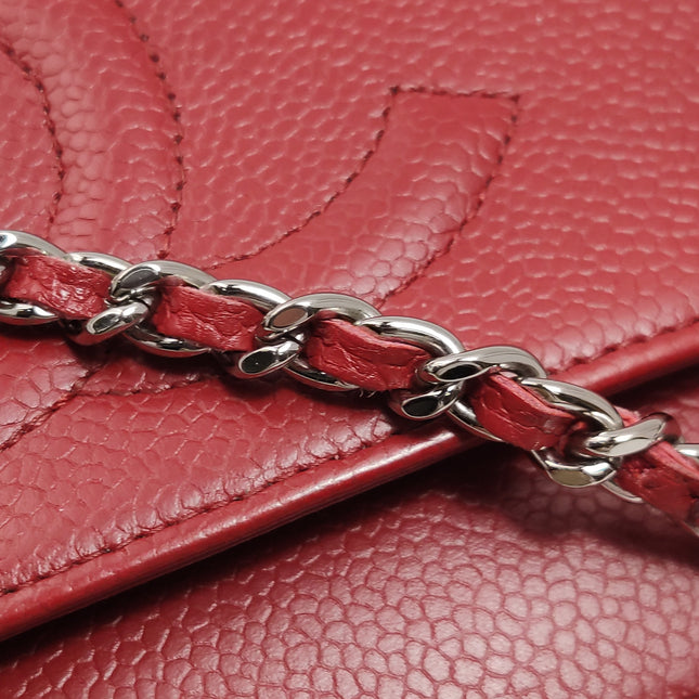 Chanel Wallet on Chain WOC Double CC Red Caviar Leather