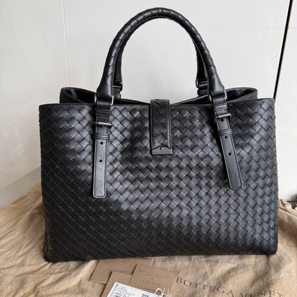 Bottega Veneta Roma Large Intrecciato Nappa Leather Black 35cm