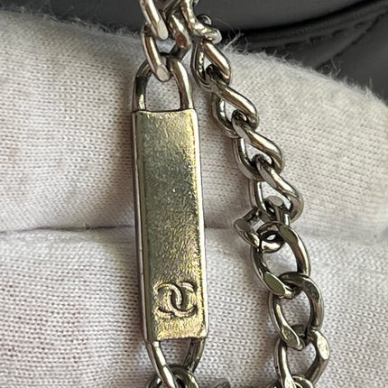 Chanel Cambon Medium Shoulder Bag Brown Calfskin Leather Snake-skin CC Logo Black Double Strap